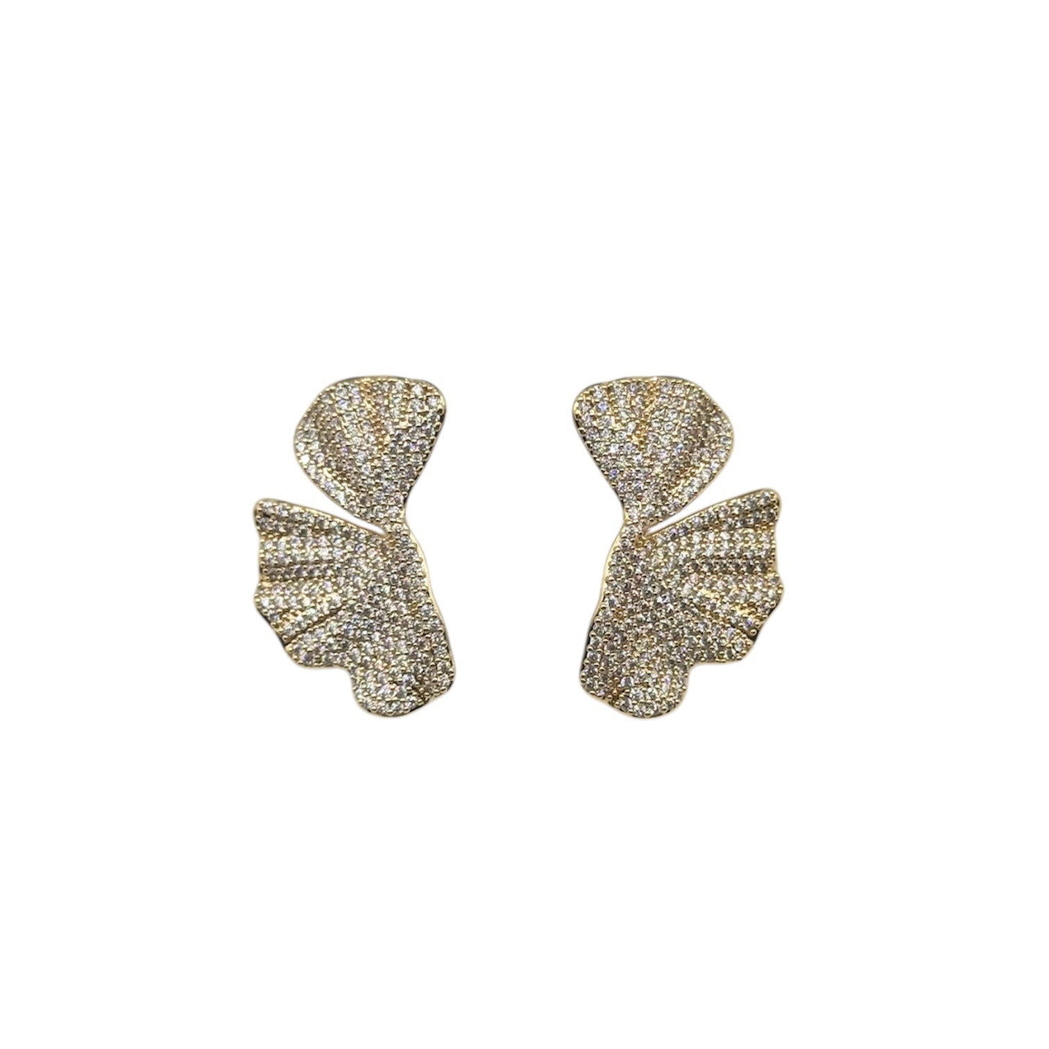 Orecchino foglia strass