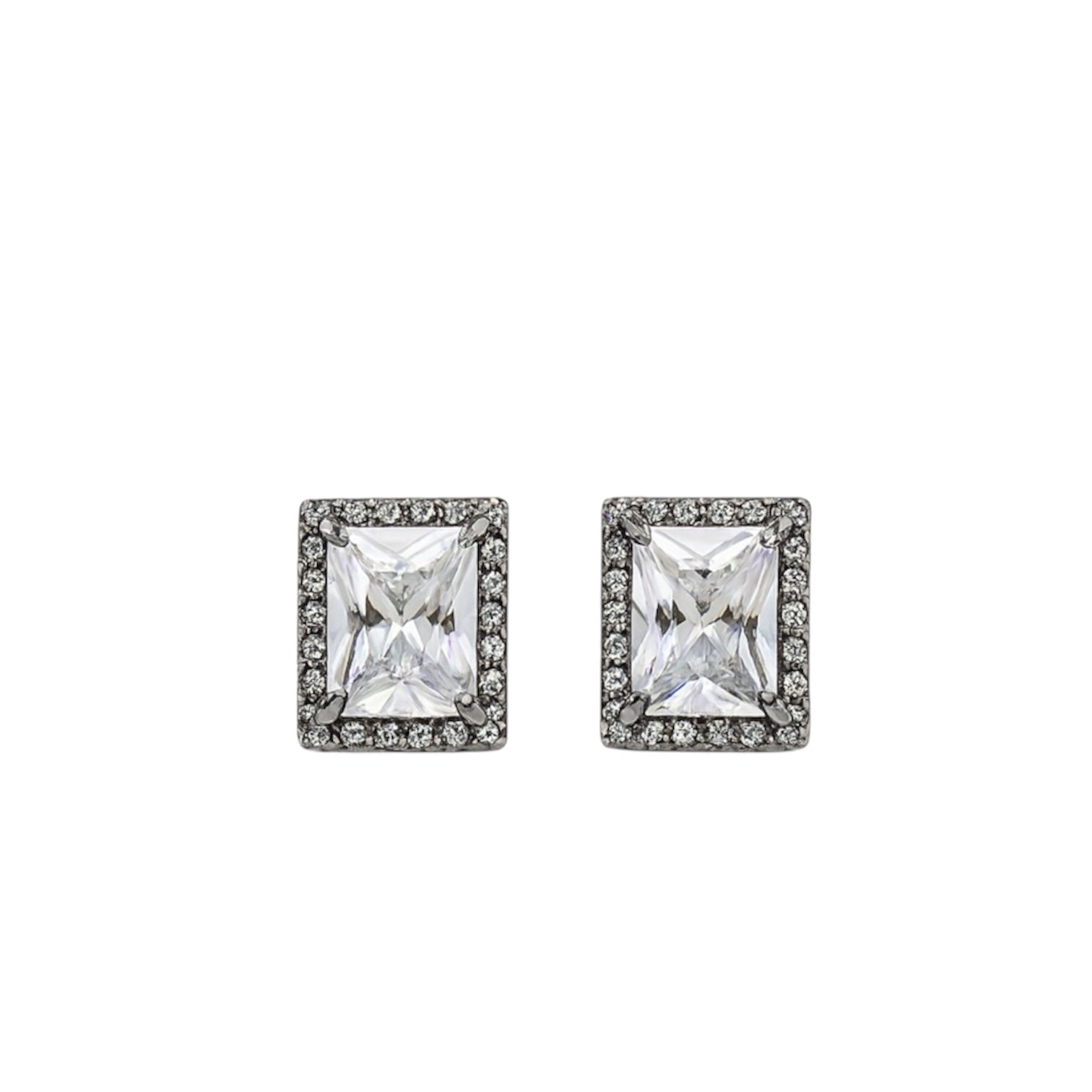 Orecchino quadro strass