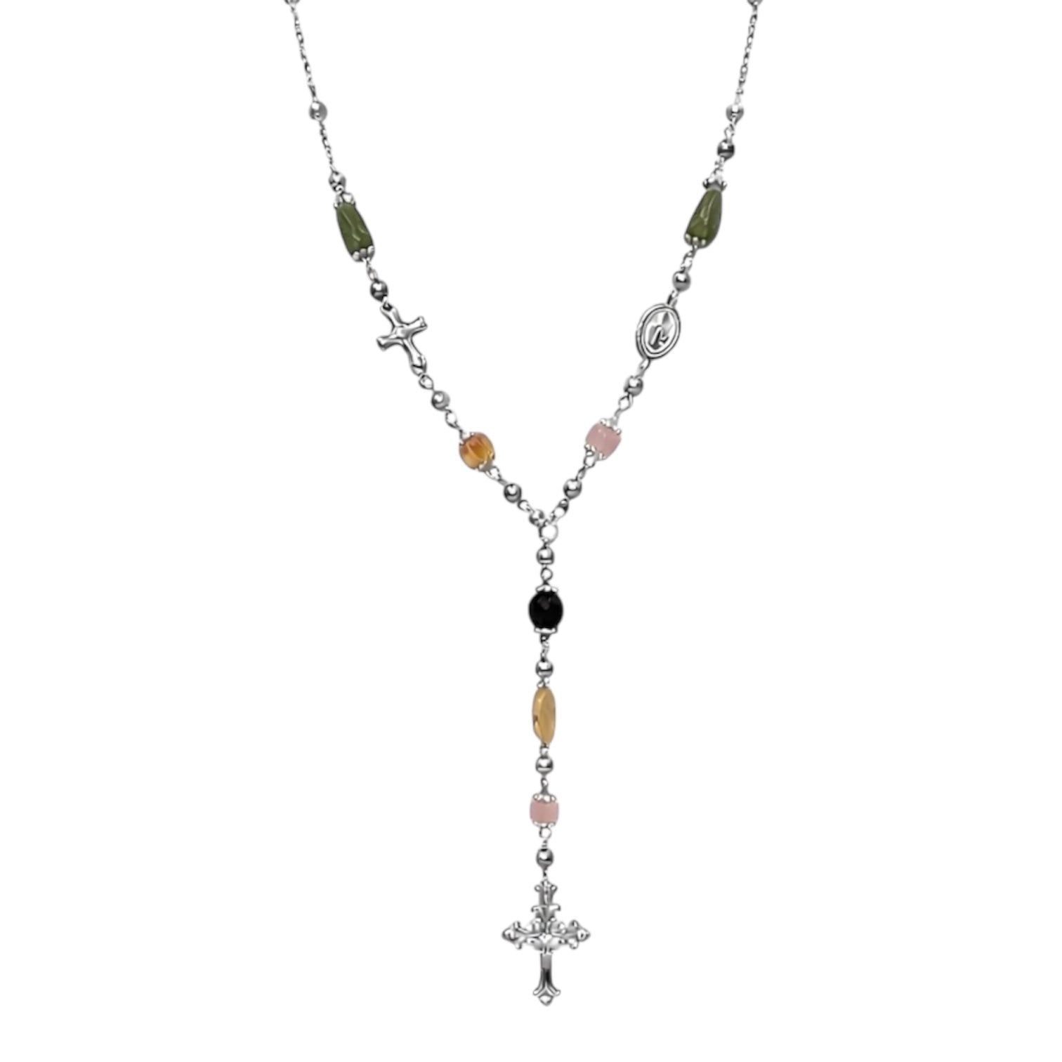 Collana rosario pastello