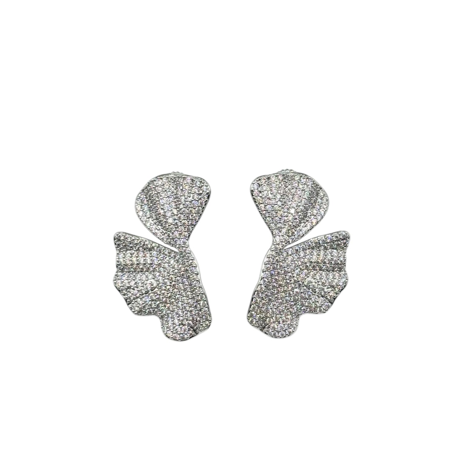 Orecchino foglia strass