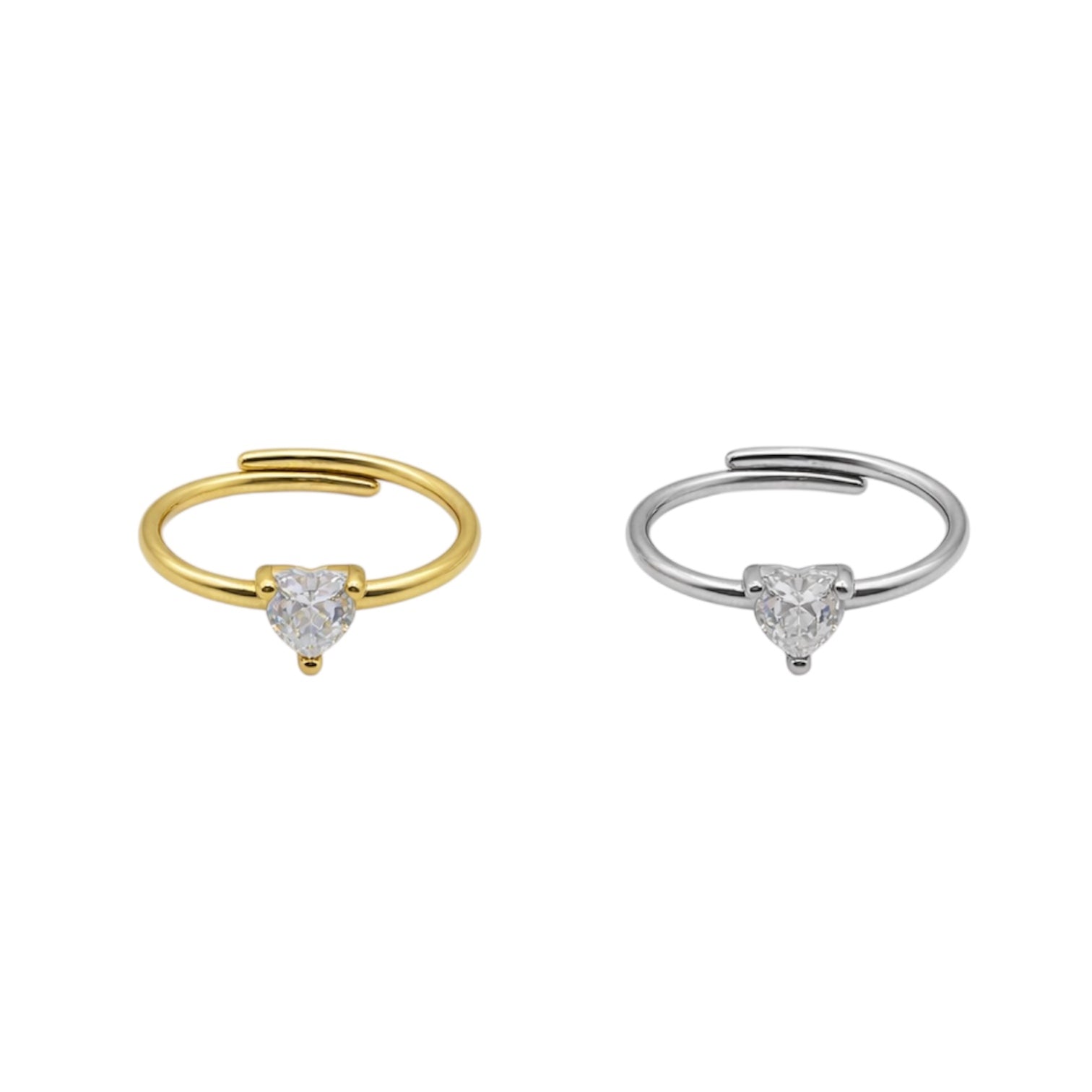 Anello cuore solitario