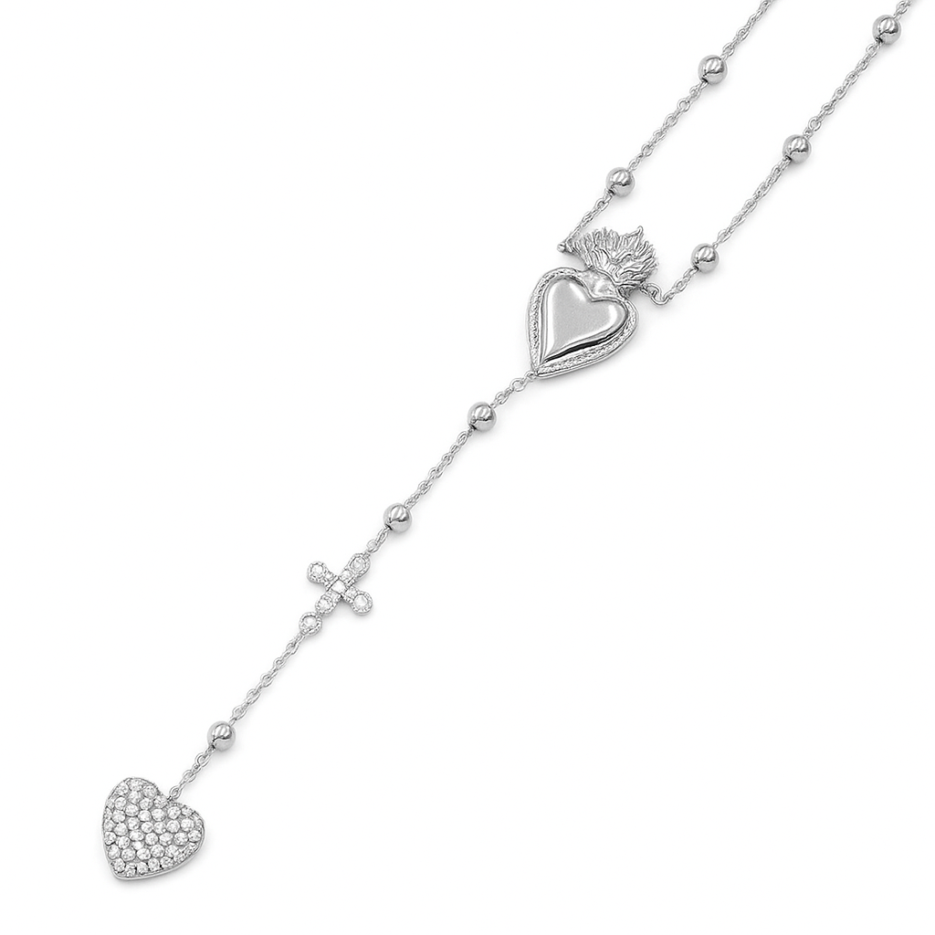 Collana rosario cuore sacro